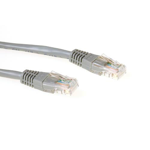 ACT Grijze 1 meter UTP CAT6 patchkabel met RJ45 connectoren