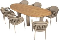 4 Seasons Outdoor Calma Estate dining tuinset 240x105xH75 cm 7 delig latte teak Taste