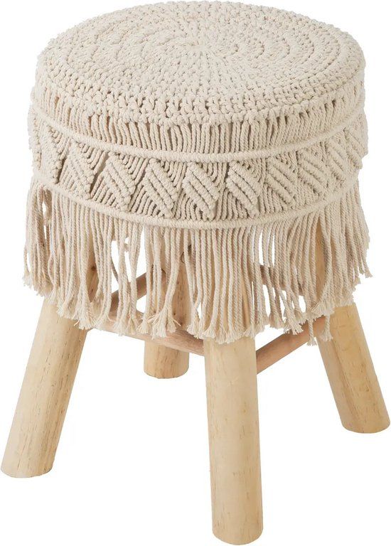 ATMOSPHERA CREATEUR D'INTERIEUR Atmosphera Kruk met macramémotief - Beige