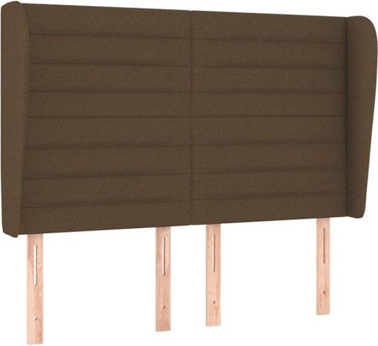 vidaXL Hoofdbord - Stof - Donkerbruin - 147x23x118/128 cm