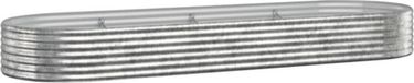vidaXL Plantenbak 322x100x36 cm gegalvaniseerd staal zilverkleurig