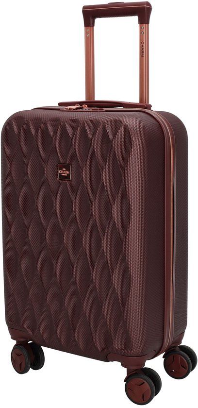 Charm London Honey Koffer - S - Handbagage - 40 Liter - TSA Slot - 55 x 35 x 22.5 cm - Cabin Size - Travel - Reizen - Bordeaux rood