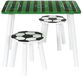 HOME DECO KIDS, HD0567, Tafel en 2 krukjes voor kinderen, modern en strak design, optimaal comfort, makkelijk schoon te maken, groen zwart wit