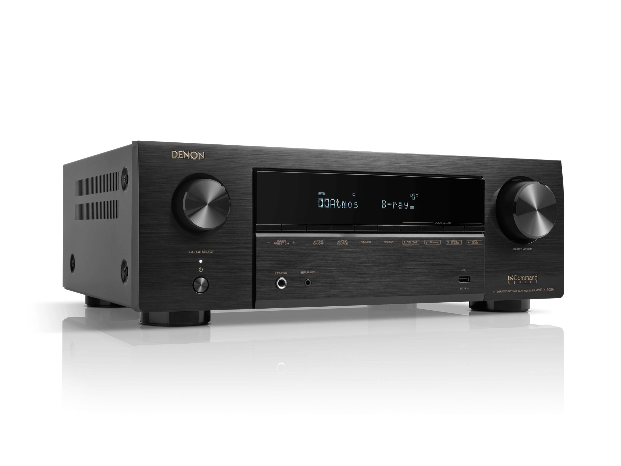 Denon AVR-X1800H AV Receiver - 7.2 kanalen, HEOS, 8K, DAB, Bluetooth, WiFi - Zwart