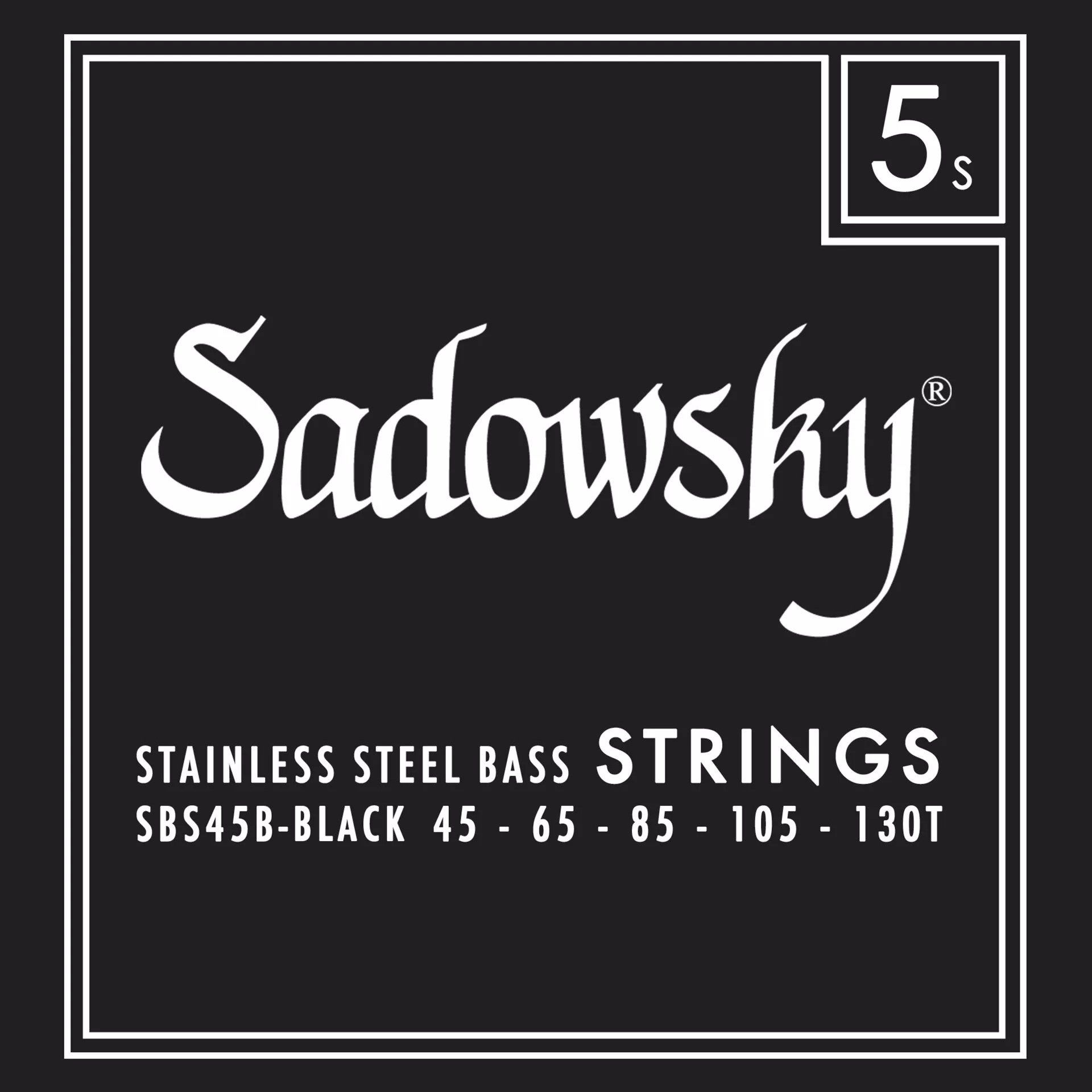 Sadowsky Black Label SBS 45B-1 Stainless Steel Taperwound 5-String Bass Guitar Strings