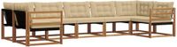 vidaXL Hoek loungeset 7-zits Acacia Hout Natuurlijk en Beige