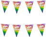 Boland 2x Stuks PE Vlaggenlijn - 6m - Happy Birthday - Regenboog
