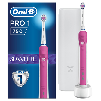 Oral-B Pro 750 3DWhite Elektrische Tandenborstel - Roze - Met Reisetui