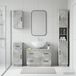 Prolenta Maison Exclusive Ensemble de meubles de salle de bain exclusif, comprenant 4 pièces, en bois imitation béton gris, modèle HOORN