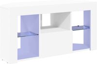vidaXL - Hoek - LED - TV - Cabinet - 100 - x - 40 - x - 50 - cm - Wit - Bewerkt - hout