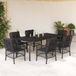 Maison Exclusive - Ensemble de jardin, 7 pièces, avec coussins, noir, résine tressée