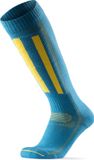 DANISH ENDURANCE Skisokken - Merino Wol - Blauw/Neongeel - Maat 43-47