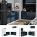 Vicco Keuken Fame-Line, Donkerblauw hoogglans/Wit, 340 cm, WB Eik