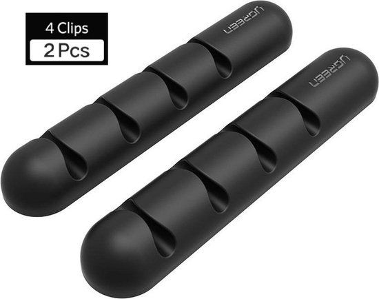 UGREEN Kabel Organizer - Clips - Kabelklem - Zwart - 2 stuks
