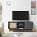 en.casa Tv-meubel Susa met lades en schuifdeuren 160x40x65 cm grijs