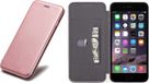 iCall Apple iPhone 6 / 6s - Lederen Wallet Hoesje Roze / Roségoud met Siliconen Houder