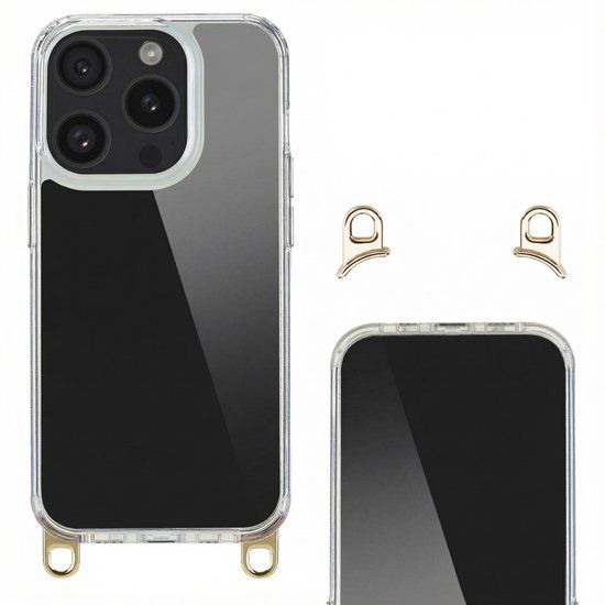 Selencia Hoesje met Afneembare Haakjes voor Koord - Geschikt voor Apple iPhone 15 Pro