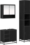 vidaXL Badkamermeubel Set Zwart Eiken 35 x 37,5 x 188,5 cm