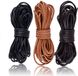 Dailygoods - 3 Rouleaux Cordon en Cuir - Bande de Cuir Ronde en Cuir Véritable pour Artisanat DIY (Noir, Marron, Naturel)
