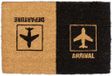 Merkloos Relaxdays Deurmat Arrival Departure - Vliegtuig Print - Kokos - Antislip - 40 x 60 cm