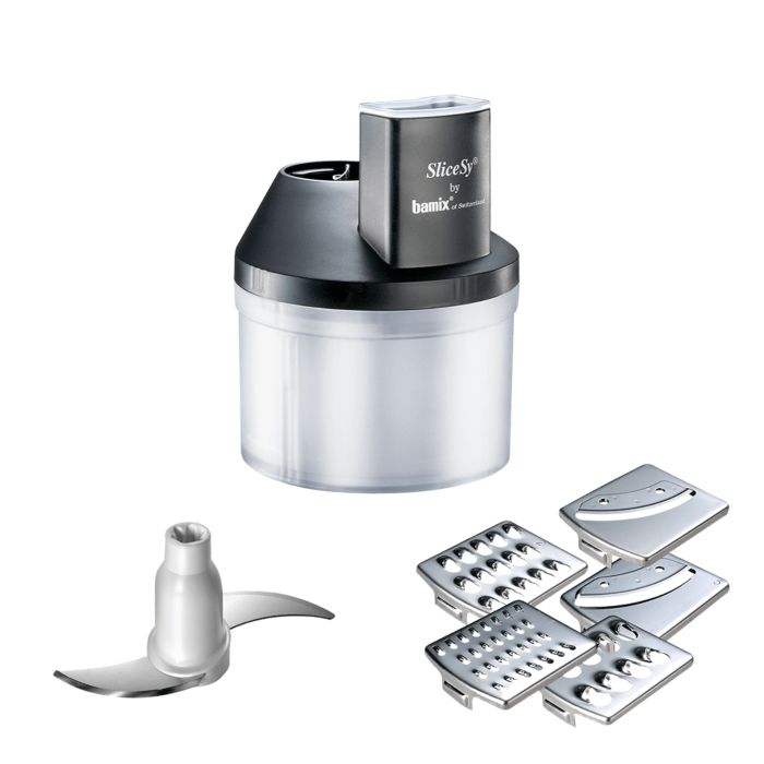 Bamix SliceSy elektrische rasp Zwart, Transparant