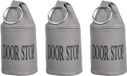Esschert Design stoppe-porte en toile en tissu gris - 3 pièces