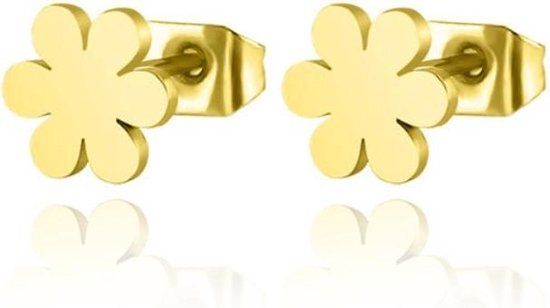 Cilla Jewels Oorknoppen Edelstaal Bloem Goudkleurig