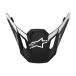 Alpinestars Visière S-M7 Dasher ECE06 Noir Blanc Mat, Taille : Taille Unique