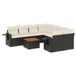 vidaXL 9-delige Loungeset met Kussens, Poly Rattan, Zwart