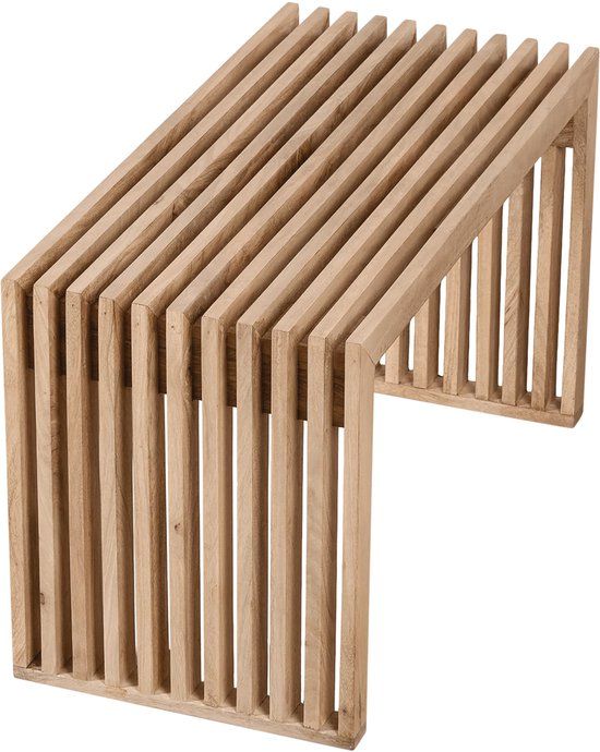 Lewis & Loft Halbankje Lexi - Schoenenbank - 73x35x43cm - FSC® gecertificeerd mangohout - Klein - Naturel
