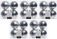 Decoris Kaemingk B.V. 20x Zilveren kunststof kerstballen 10 cm - Mat/glans