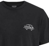 JACK&JONES JORNANTUCKET SCRIPT CHEST TEE CN Heren T-shirts Zwart Katoen Maat S