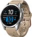 By Qubix - Flower siliconen bandje - Beige - 20mm Quickfit - Geschikt voor Garmin Fenix 7s/6s/5s / Instinct 2s / Epix Pro Gen 2 (42mm)