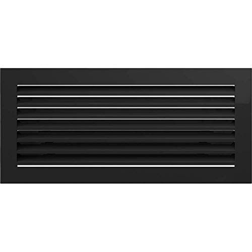 Kratki Ventilatierooster haardrooster Fresh 17cm x 37cm zwart