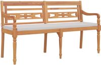vidaXL Bankje Batavia met kussen, 150 cm, massief teakhout