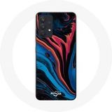 Maniacase Hoesje voor Samsung Galaxy A13 4G / A13 4G Lite Abstract Textuur Blauw Zwart Rood