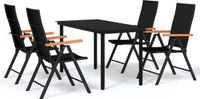 vidaXL 5-delige Tuinset Zwart
