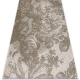 Floorlux Tapis En Corde Sizal 20491 Fleurs Szampański / Gris Foncé Beige 160x230 Cm