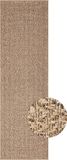 the carpet Kansas – Weerbestendig Indoor & Outdoor Vloerkleed met Cirkelpatroon – Naturel – 60 x 180 cm