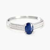 Bague Crista Or Blanc Saphir Et Diamant