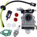 Carburateur Débroussailleuse 52cc 49cc 43cc Kit de carburateur avec tube d'étanchéité, bougie d'allumage et filtre à carburant