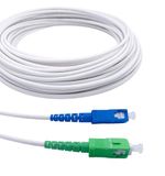 Elfcam® - 10m glasvezelkabel/verlengkabel (Freebox) - single mode SC-APC naar SC-UPC - versterkt schild en connector - zeer betrouwbaar verlies - wit, (10M)