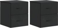 vidaXL Muurbevestigde Nachttafel 2 stuks Zwart 34,5 x 33 x 40 cm