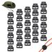 Icecat 30 double cord locks, black, plastic, with spring mechanism