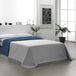 Martina Home Sprei, omkeerbaar, 100% polyester, grijs, blauw, bed 105 cm