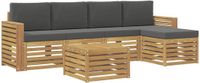 vidaXL Buiten bank set 6 st Wit en antracietkleurig Polyester
