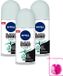Nivea 3 x Black & White Invisible Active Deodorant Roller - 50 ml