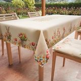 PETTI Artigiani Italiani - Paastafelkleed Vlekbestendig Rechthoekig 140x180 cm 6 Personen, Keukentafelkleed van Microvezel, Design Tulpen en Konijntjes, 100% Made in Italy