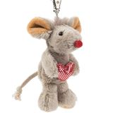 Schaffer 0234 pluche sleutelhanger muis met hart 12 cm