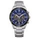 Citizen CA4624-56L Herenhorloge Solar Chronograaf Staal Zilverkleurig Blauwe Wijzerplaat 39mm 10 ATM